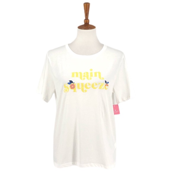 Kate Spade White Main Squeeze Short Sleeve Tee - Picture 2 of 8